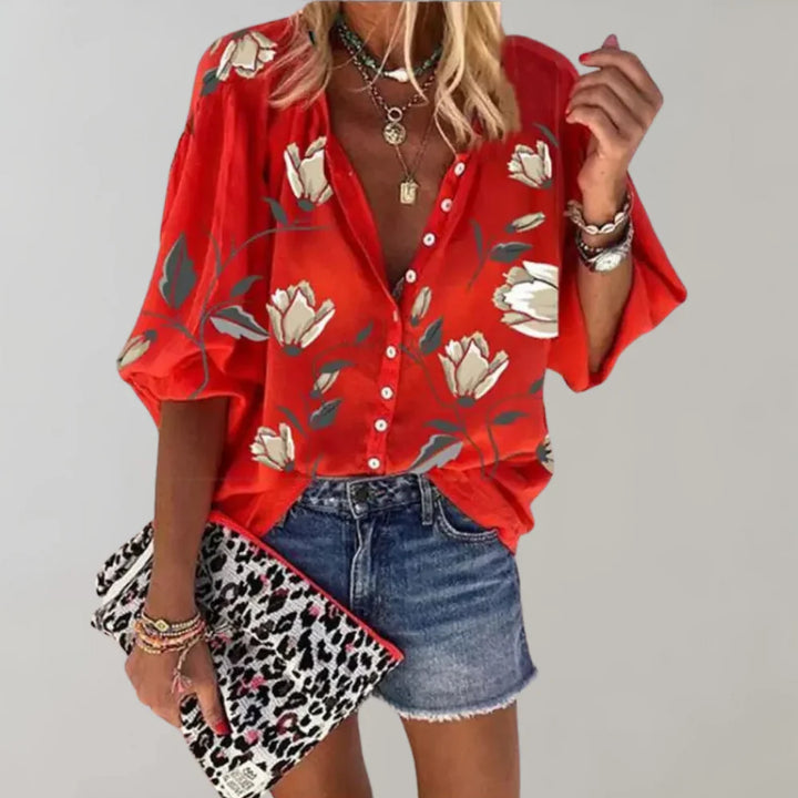 Zomerse Blouse met Bloemenprint
