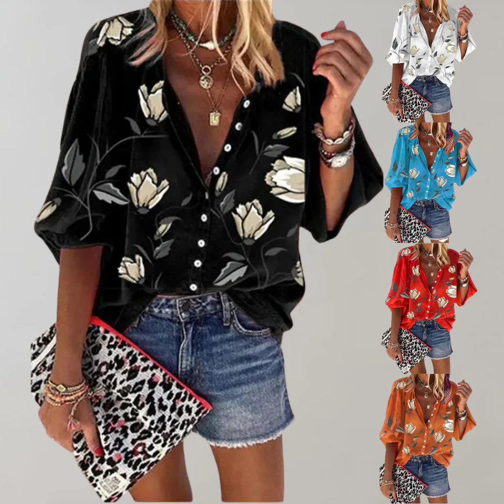 Zomerse Blouse met Bloemenprint