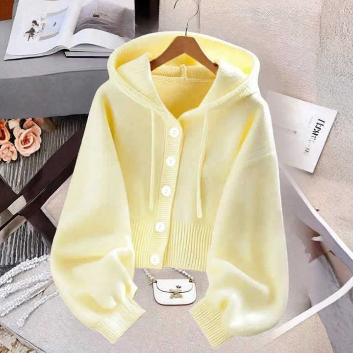 Vrouwen Hooded Breien Cardigan