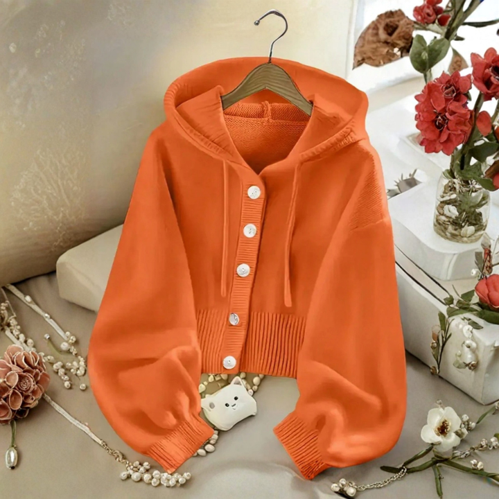 Vrouwen Hooded Breien Cardigan