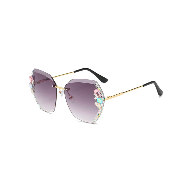 Randloze Zonnebril met Strass