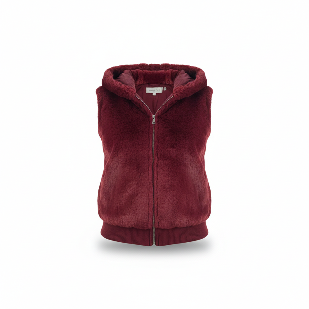 Fluffy Vest Met Capuchon - Christina