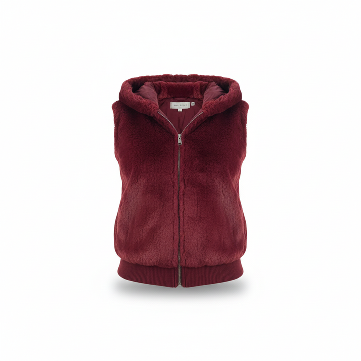 Fluffy Vest Met Capuchon - Christina