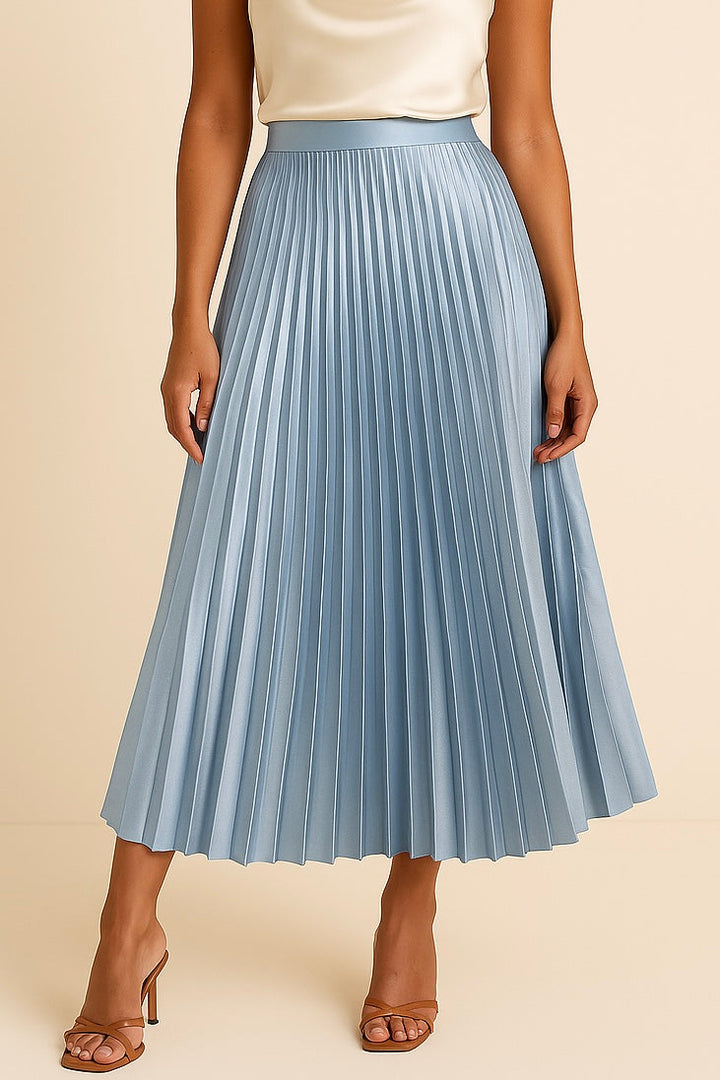 Satijnen Plissérok Hoge Taille