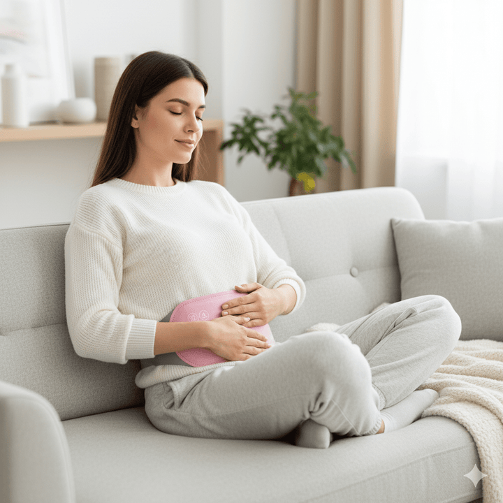 Oplaadbaar warmtekussen voor je buik met vibratie
