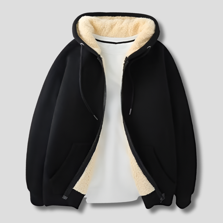 Warme fleecegevoerde winterhoodie voor heren