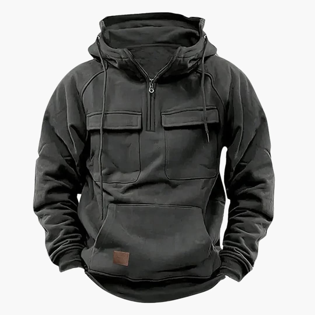 Heren Half‑Zip Hoodie met Borstzakken