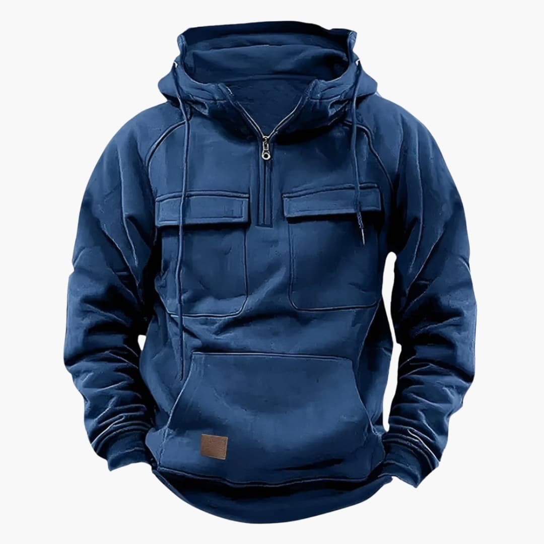 Heren Half‑Zip Hoodie met Borstzakken
