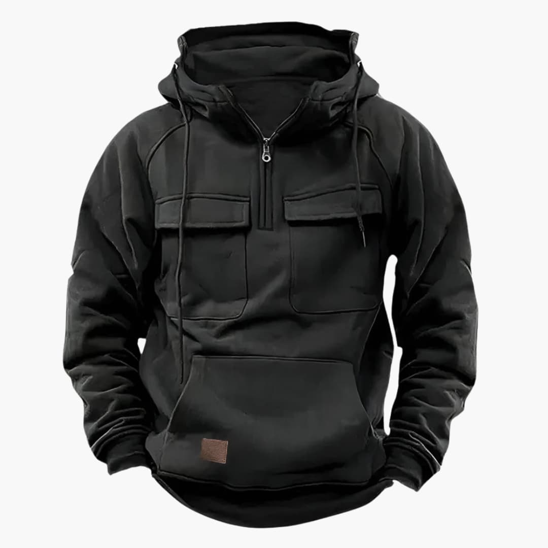 Heren Half‑Zip Hoodie met Borstzakken