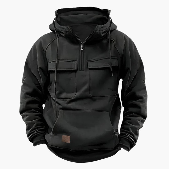 Heren Half‑Zip Hoodie met Borstzakken