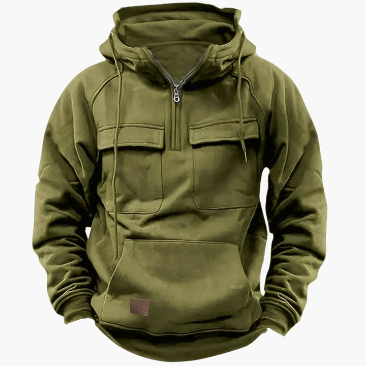 Heren Half‑Zip Hoodie met Borstzakken