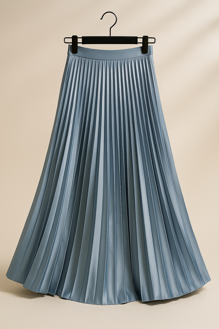 Satijnen Plissérok Hoge Taille