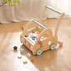 Houten Loopwagen met Montessori Spelelementen en Spiegels