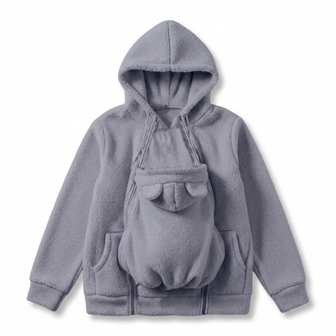 Zachte fleece-hoodie voor babydragen met voorzak