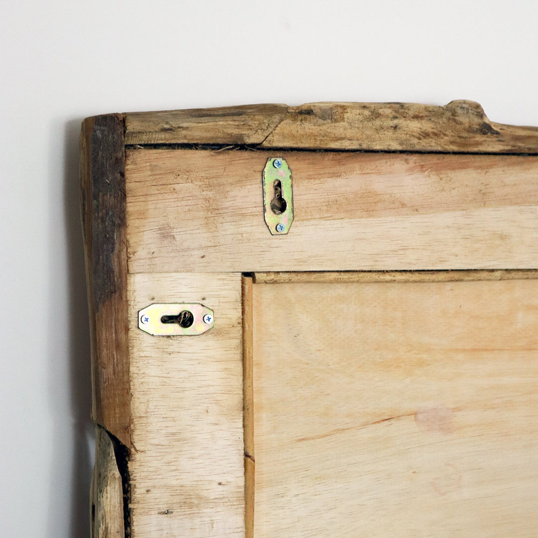 Rechthoekige wandspiegel van gerecycled teakhout