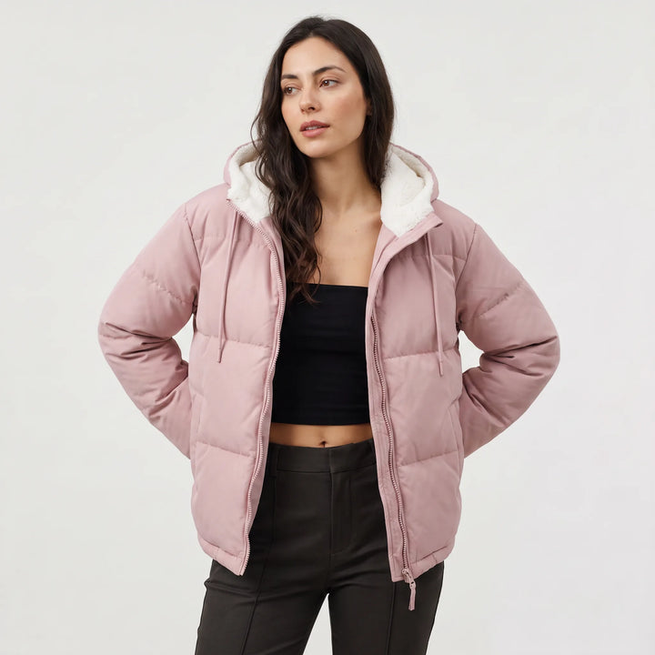 Dames Winterjas met Capuchon en Fleece Voering