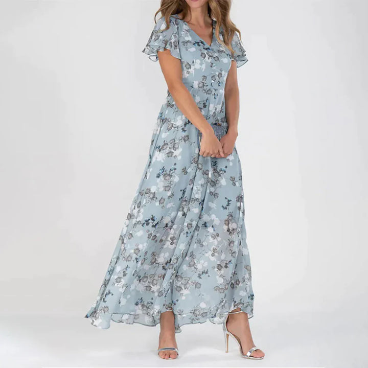 Vintage Bloemenprint Maxi-jurk Dames