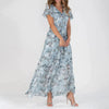 Vintage Bloemenprint Maxi-jurk Dames