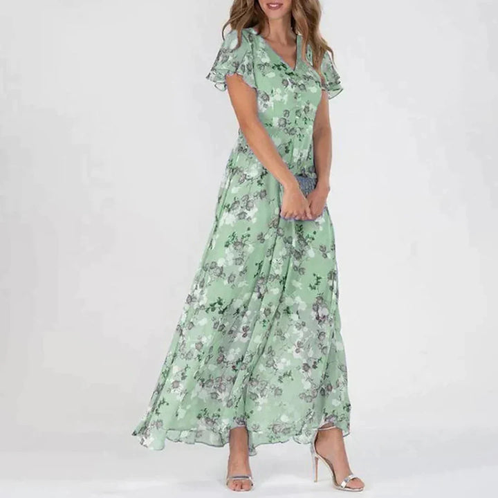 Vintage Bloemenprint Maxi-jurk Dames