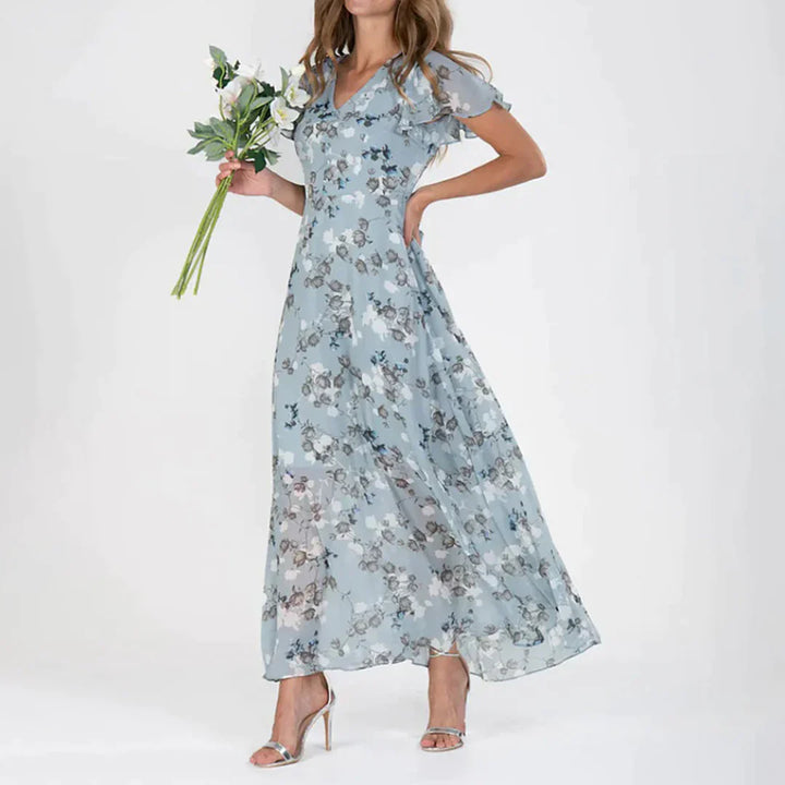 Vintage Bloemenprint Maxi-jurk Dames
