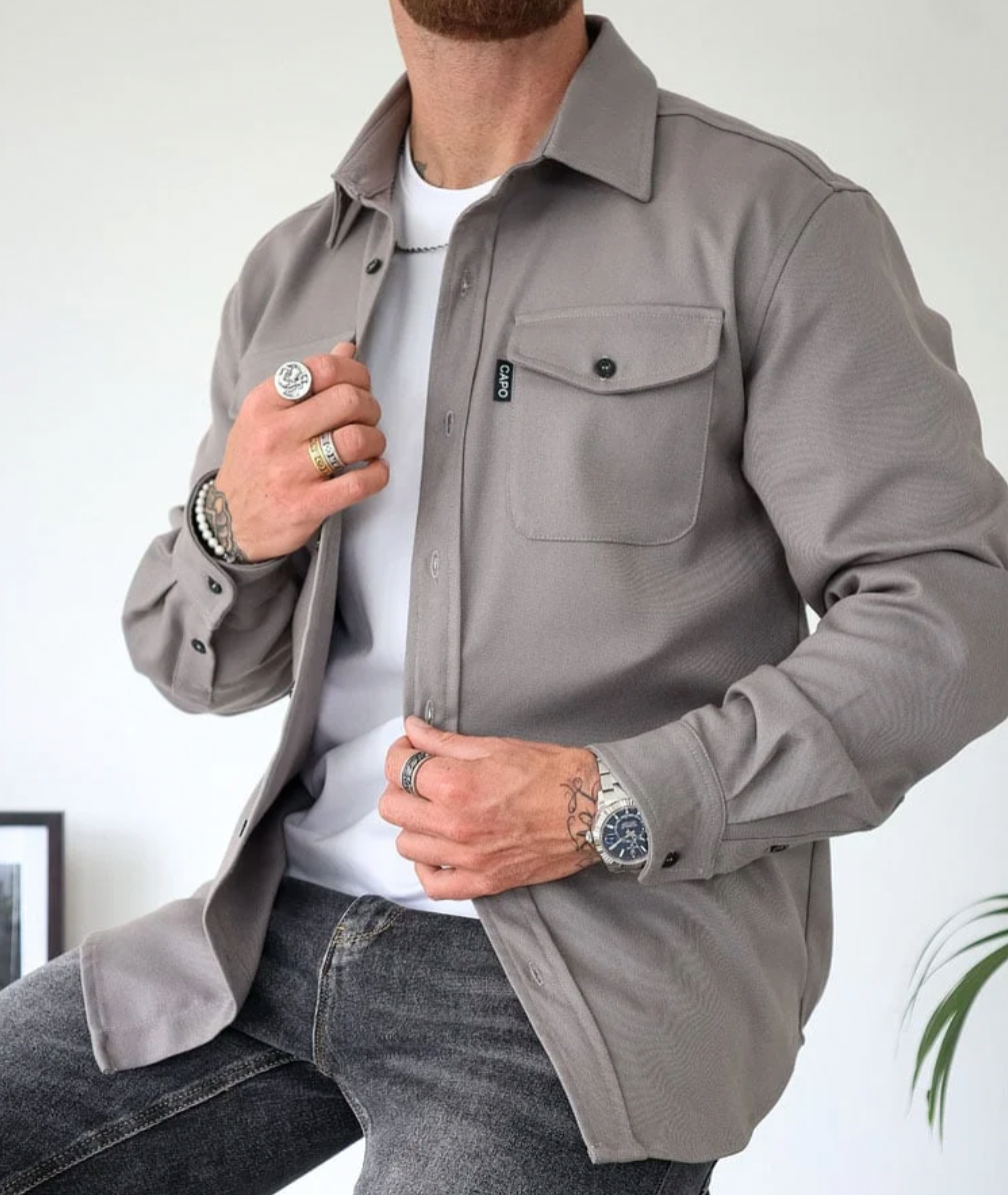 Heren Casual Shirt Jacket voor Herfst & Winter