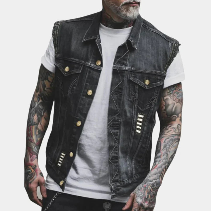Mouwloos Denim Vest voor Heren