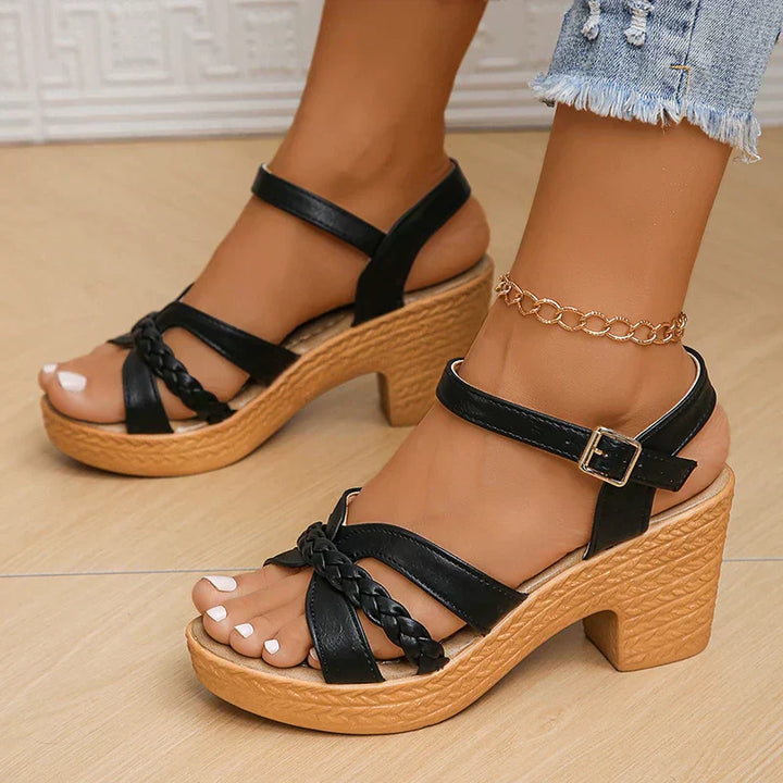 Elegante dames sandalen met brede hak