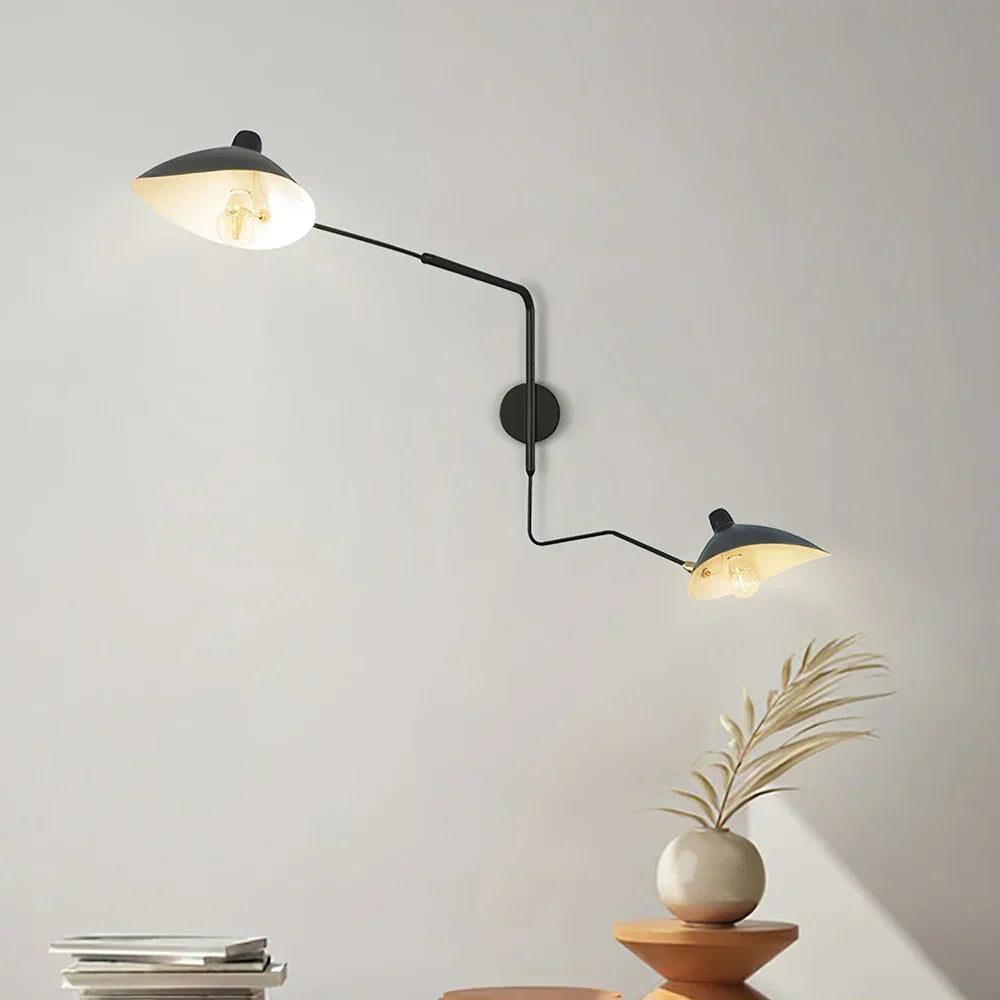 Verstelbare Wandlamp met Dubbele Arm voor Lees- en Accentverlichting