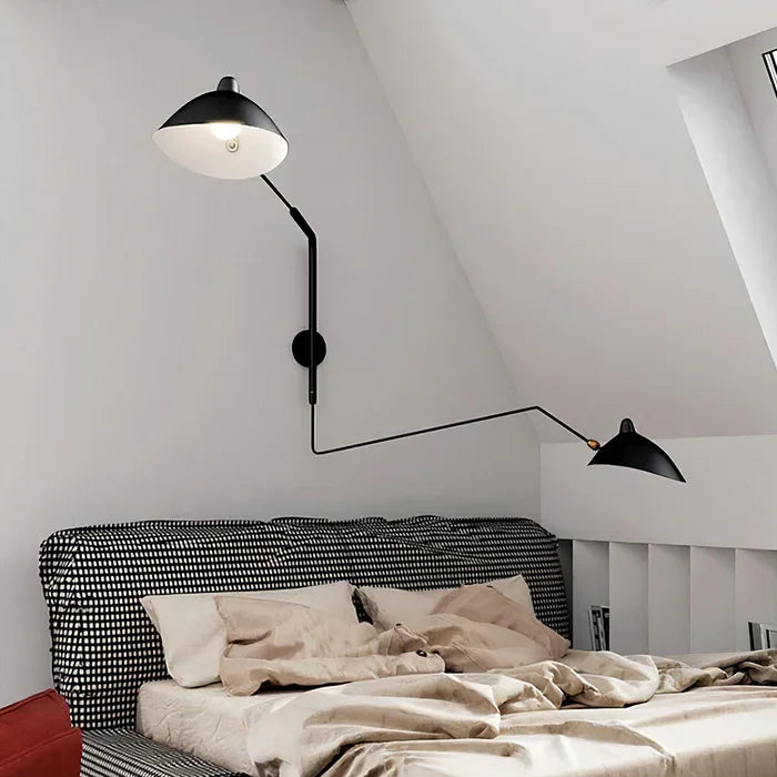 Verstelbare Wandlamp met Dubbele Arm voor Lees- en Accentverlichting