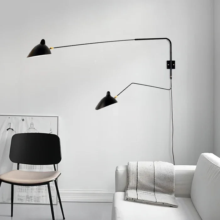 Verstelbare Wandlamp met Dubbele Arm voor Lees- en Accentverlichting