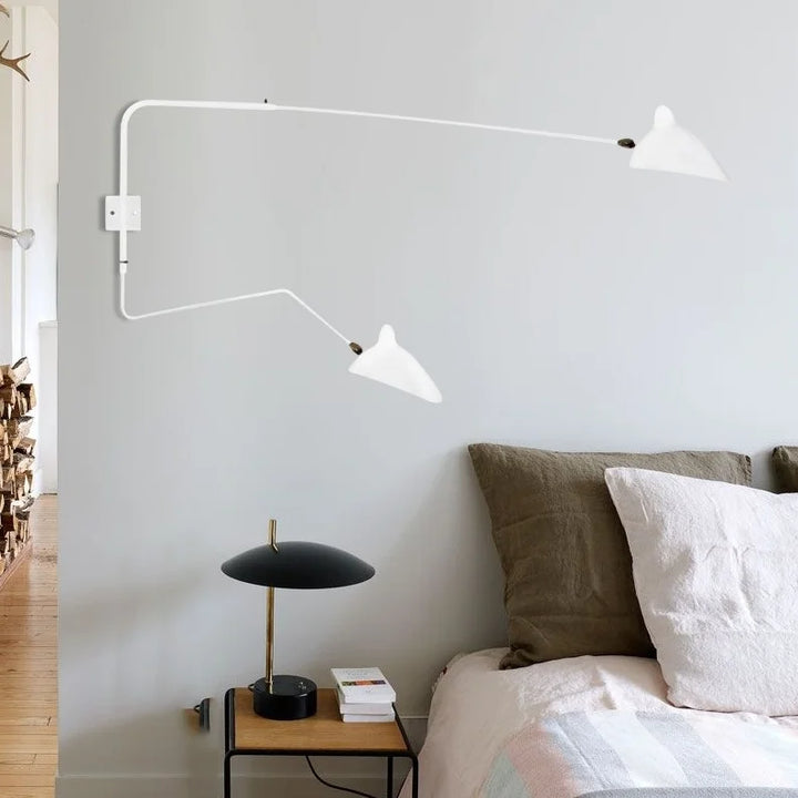 Verstelbare Wandlamp met Dubbele Arm voor Lees- en Accentverlichting