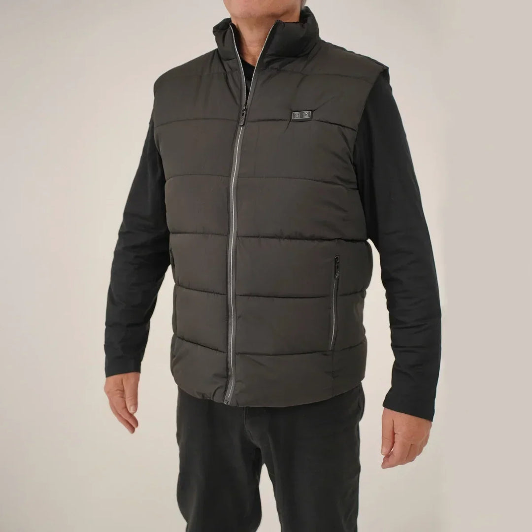 Verwarmde bodywarmer heren met drie warmtestanden