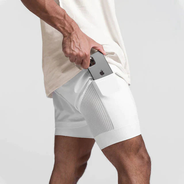 Dubbelgelaagde Compressieshorts voor Heren