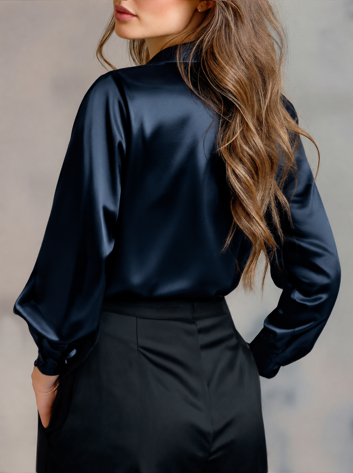 Dames Slim Fit Blouse – Met Lange Mouwen, Geschikt voor Werk en Dagelijks Gebruik