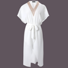 Moderne V-hals midi-jurk