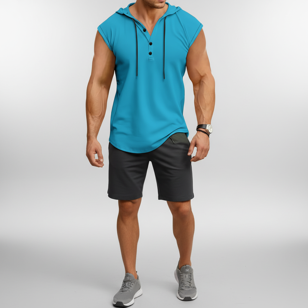 Mouwloze Henley-tanktop - AeroVibe