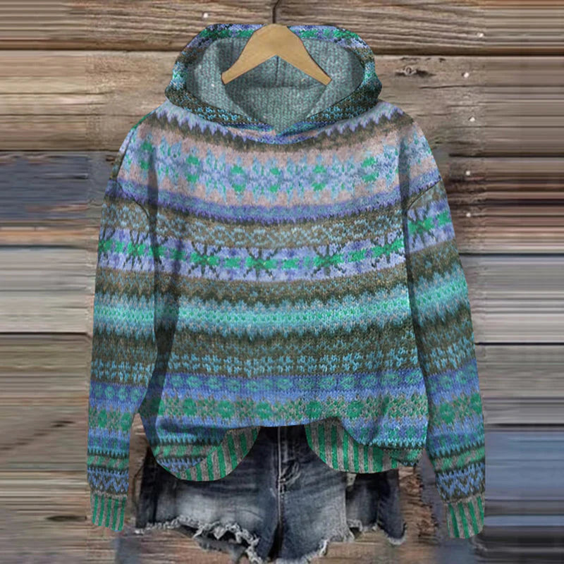 Dames Vintage Fair Isle Hoody
