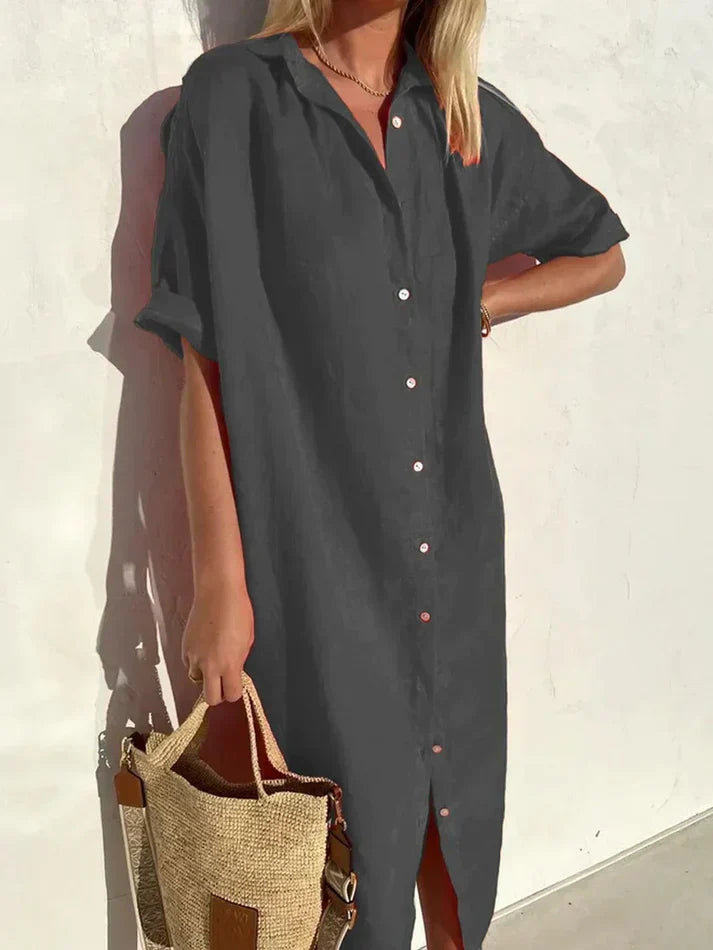 Valeria - Casual Strandjurk met Knopen | Stijlvol en Comfortabel