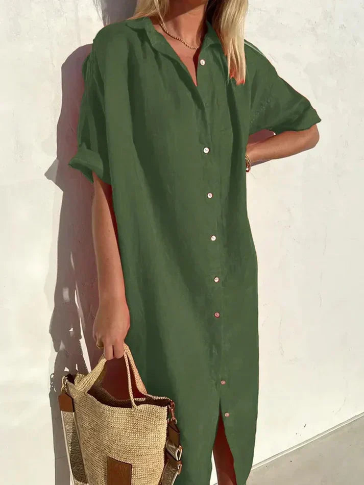 Valeria - Casual Strandjurk met Knopen | Stijlvol en Comfortabel