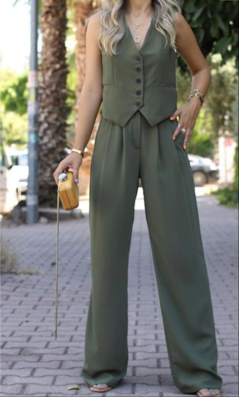 Sorelle – Elegant Mouwloos Blazerpak voor Dames