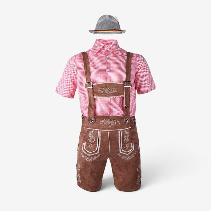 Beiers herenkostuum met lederhose en overhemd