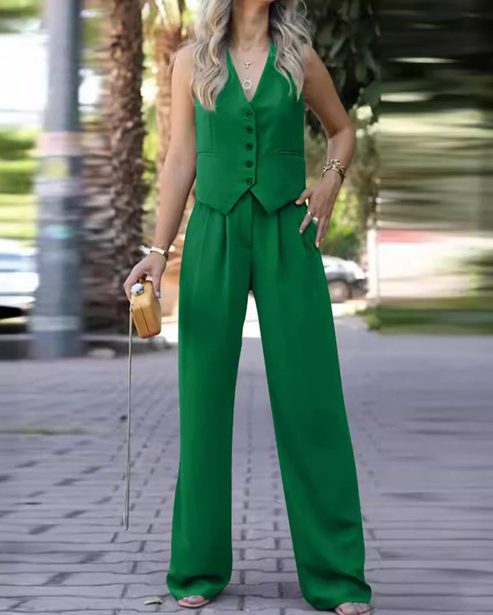 Sorelle – Elegant Mouwloos Blazerpak voor Dames