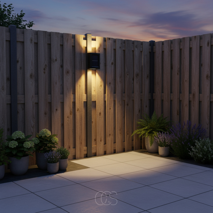 Draadloze zonne-energie-wandlamp voor buiten met sensor, IP65 waterdicht