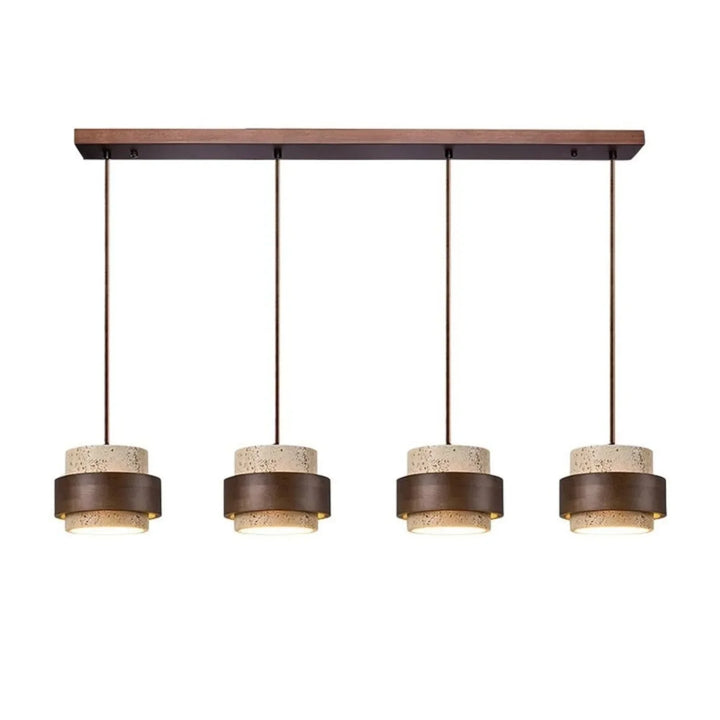 Orvina Wabi-Sabi Hanglamp in Natuurlijk Travertin, Cilindervorm - Keukeneiland Japandi