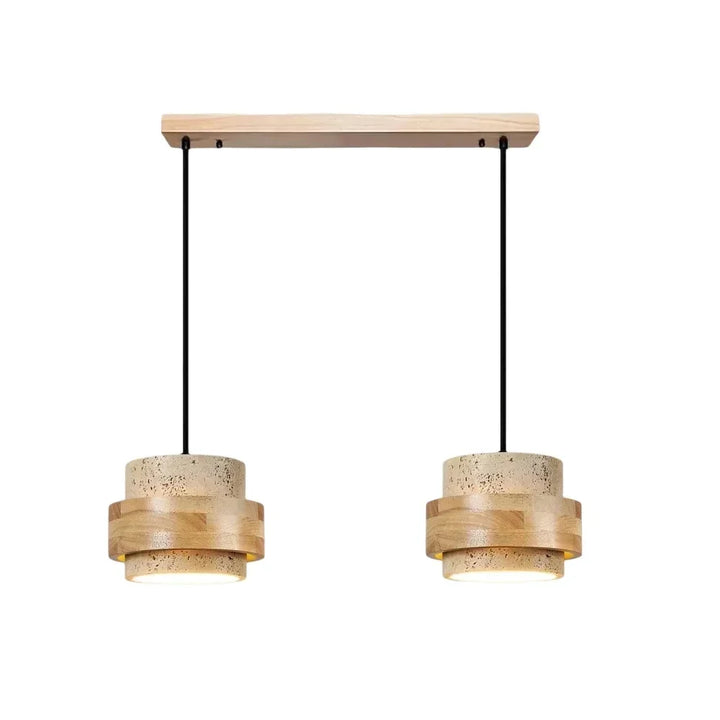 Orvina Wabi-Sabi Hanglamp in Natuurlijk Travertin, Cilindervorm - Keukeneiland Japandi