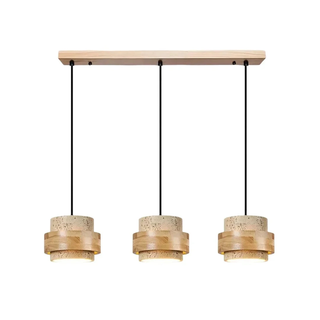 Orvina Wabi-Sabi Hanglamp in Natuurlijk Travertin, Cilindervorm - Keukeneiland Japandi