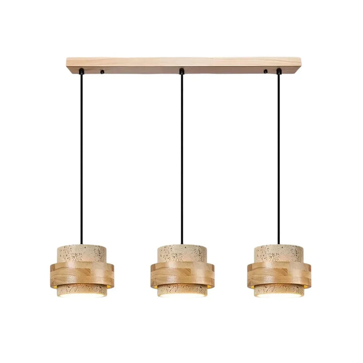 Orvina Wabi-Sabi Hanglamp in Natuurlijk Travertin, Cilindervorm - Keukeneiland Japandi