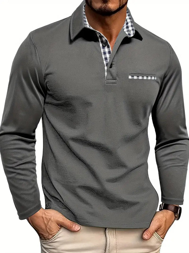 Herenpolo met lange mouwen | Smart-casual, comfortabele pasvorm