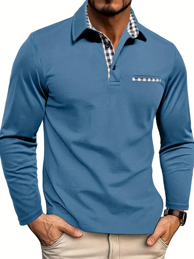 Herenpolo met lange mouwen | Smart-casual, comfortabele pasvorm