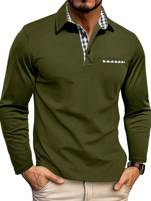 Herenpolo met lange mouwen | Smart-casual, comfortabele pasvorm